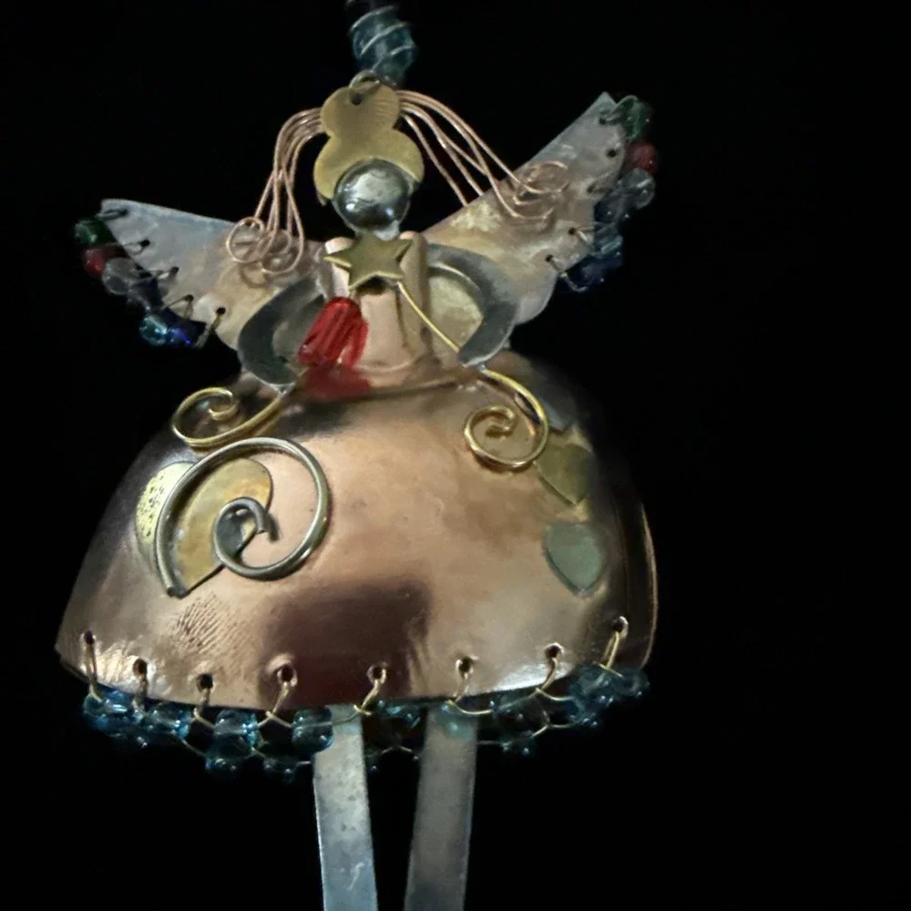Handcrafted Mixed Media Artisan Angel Ornament 4